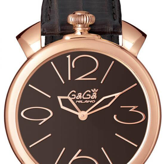 ガガミラノ スーパーコピーGaGa MILANO 時計 マニュアーレシン46mm ブラウンレザー 5091.03